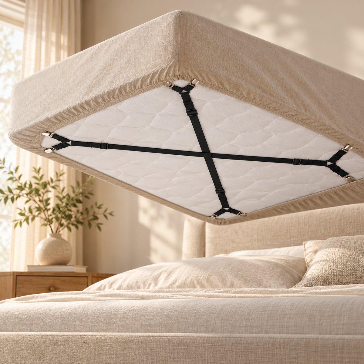 Linfoyer Adjustable Bed Sheet Fasteners (2pcs)