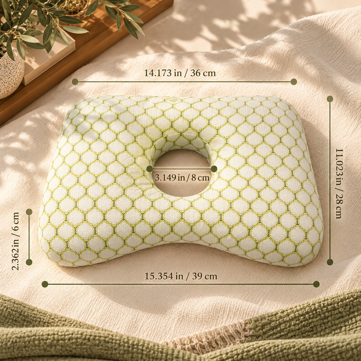Linfoyer Ear Piercing Donut Pillow – Pain Relief for Side Sleepers
