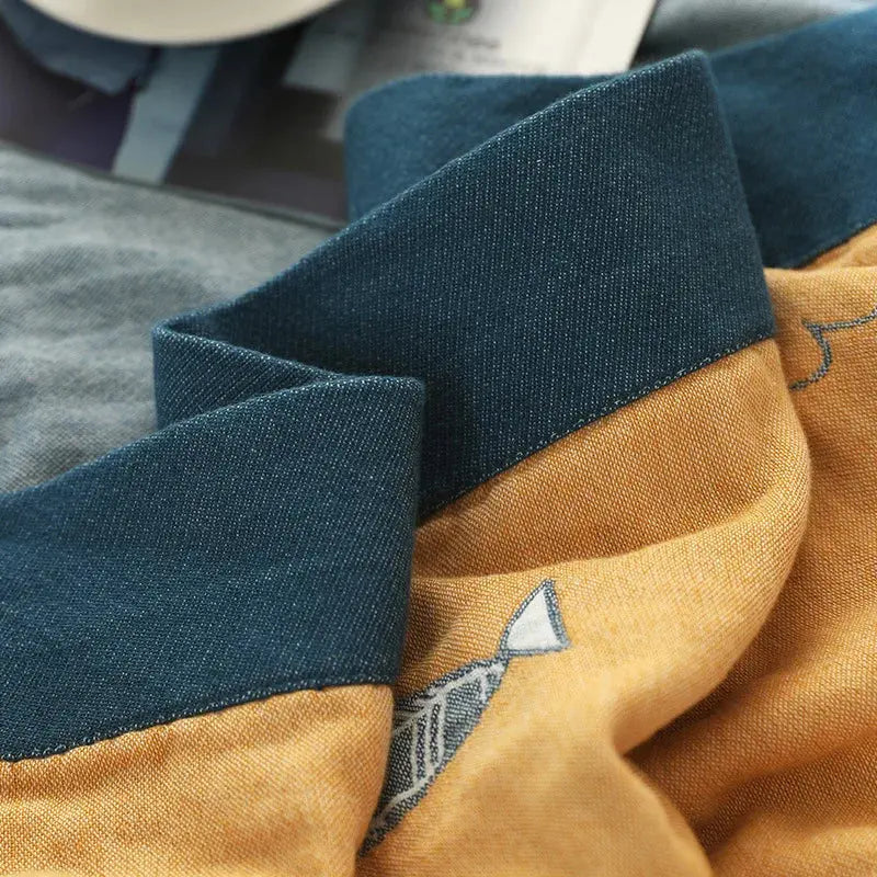 Linfoyer Fish Muslin Throw Blanket