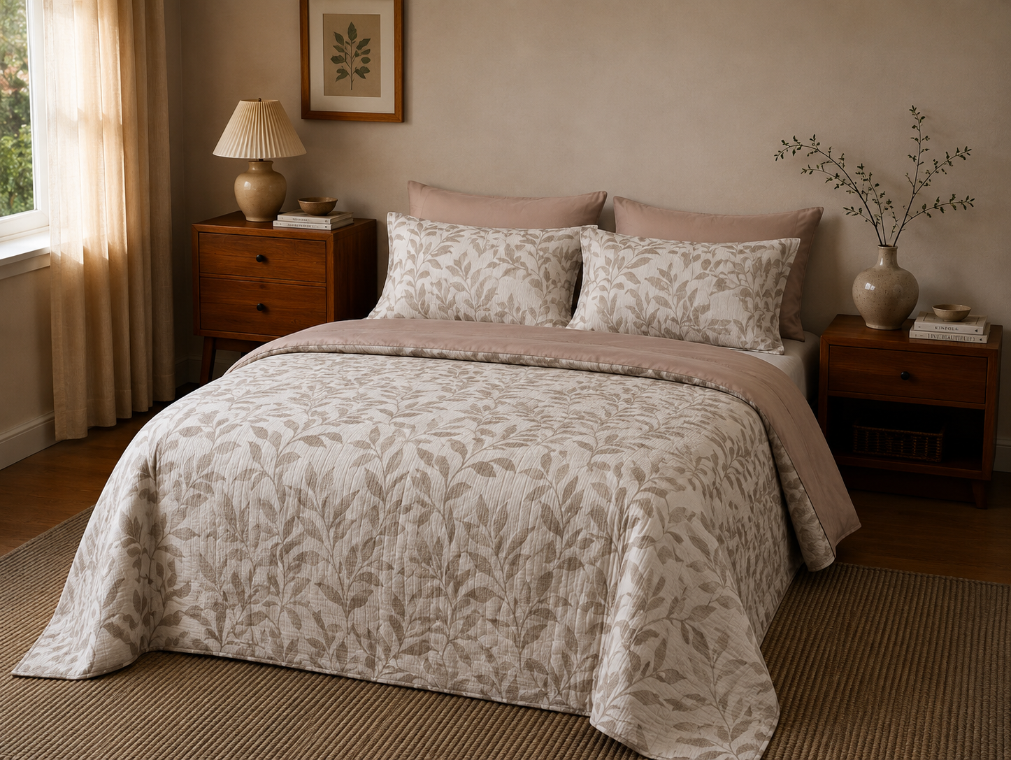 Linfoyer 4-Piece Floral Duvet Cover Set
