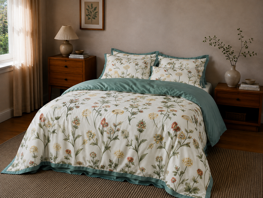 Linfoyer 4-Piece Floral Duvet Cover Set