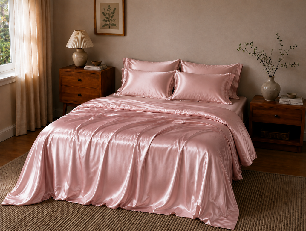 Linfoyer Luxury Mulberry Silk 4 Piece Bedding Set