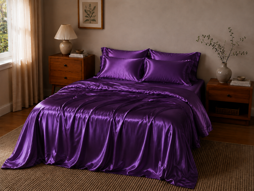 Linfoyer Luxury Mulberry Silk 4 Piece Bedding Set