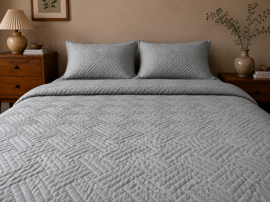 Linfoyer Lightweight Quilted 3 Piece Bedspread Set