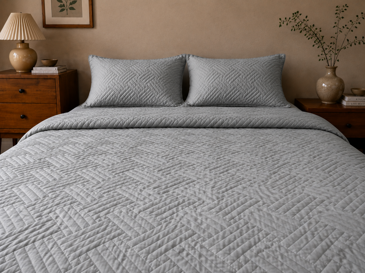Linfoyer Lightweight Quilted 3 Piece Bedspread Set