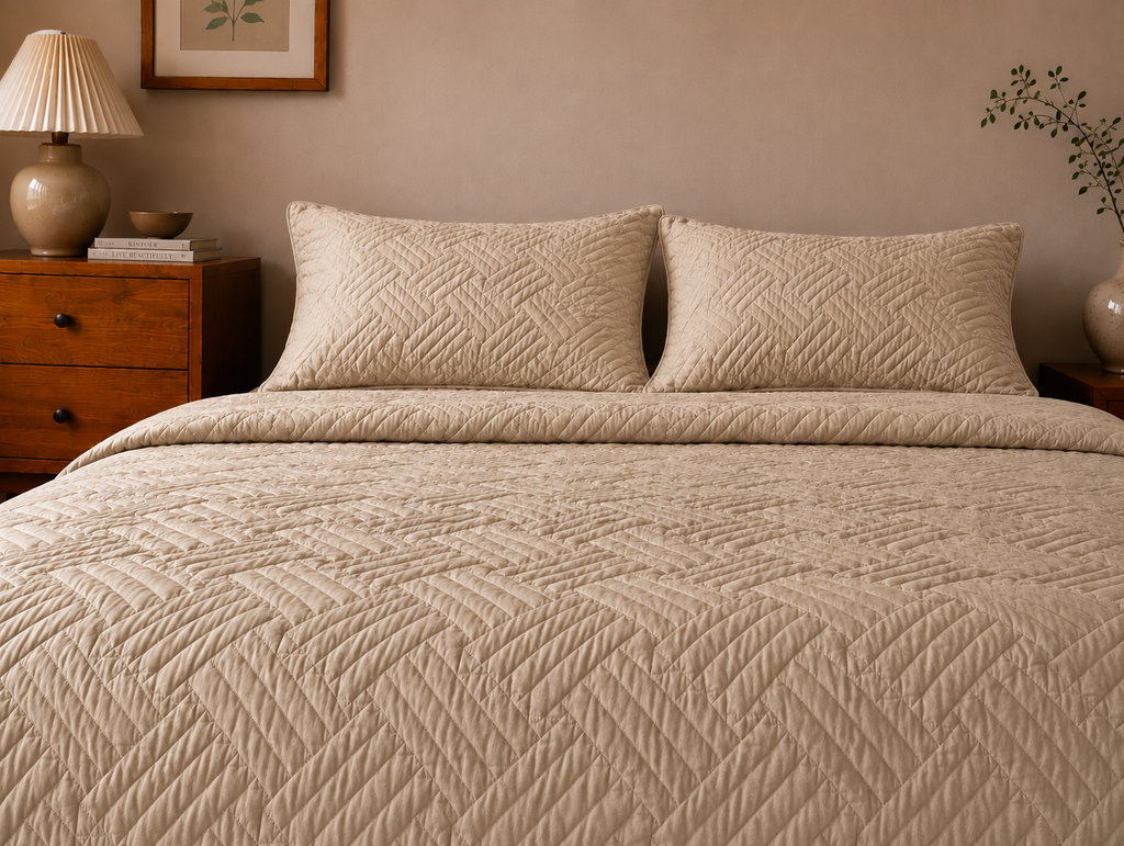 Linfoyer Lightweight Quilted 3 Piece Bedspread Set
