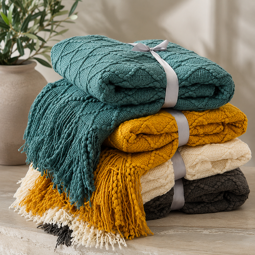 Handcrafted Threaded Throw Blanket