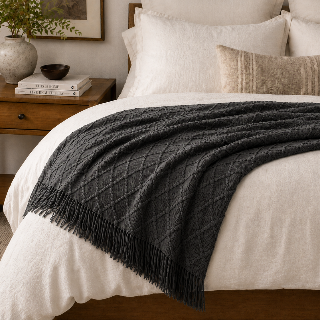 Handcrafted Threaded Throw Blanket