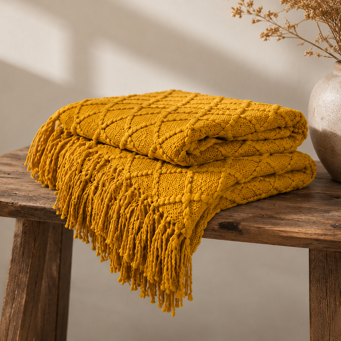Handcrafted Threaded Throw Blanket