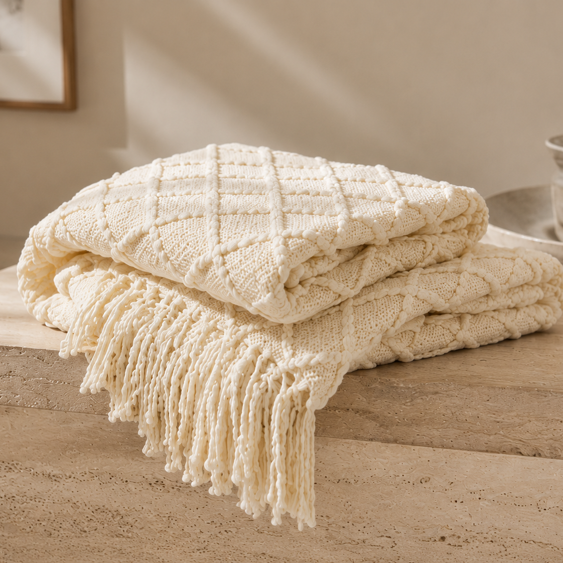 Handcrafted Threaded Throw Blanket