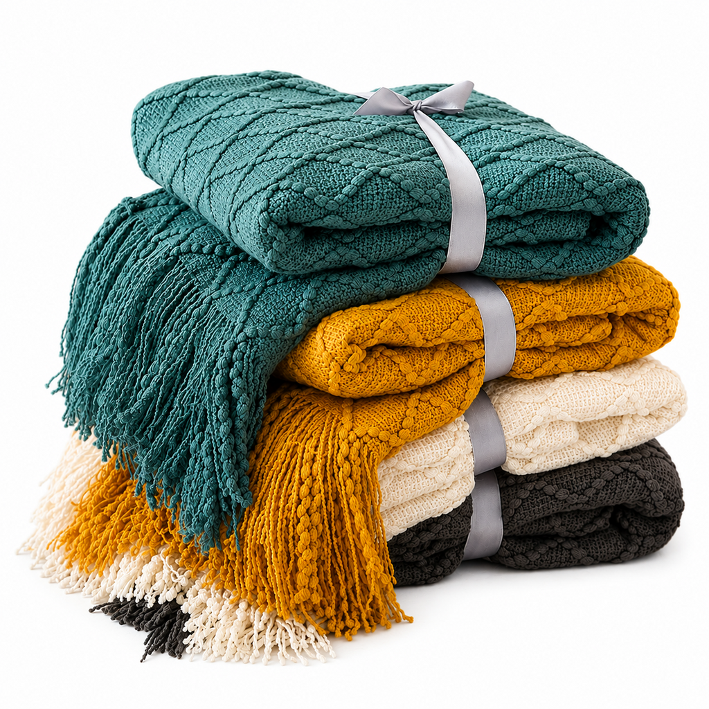 Handcrafted Threaded Throw Blanket