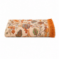 Floral Bohemian Style Blanket | 100% Cotton Rustic Floral Blanket
