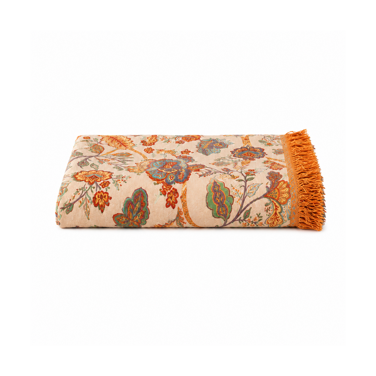 Floral Bohemian Style Blanket | 100% Cotton Rustic Floral Blanket