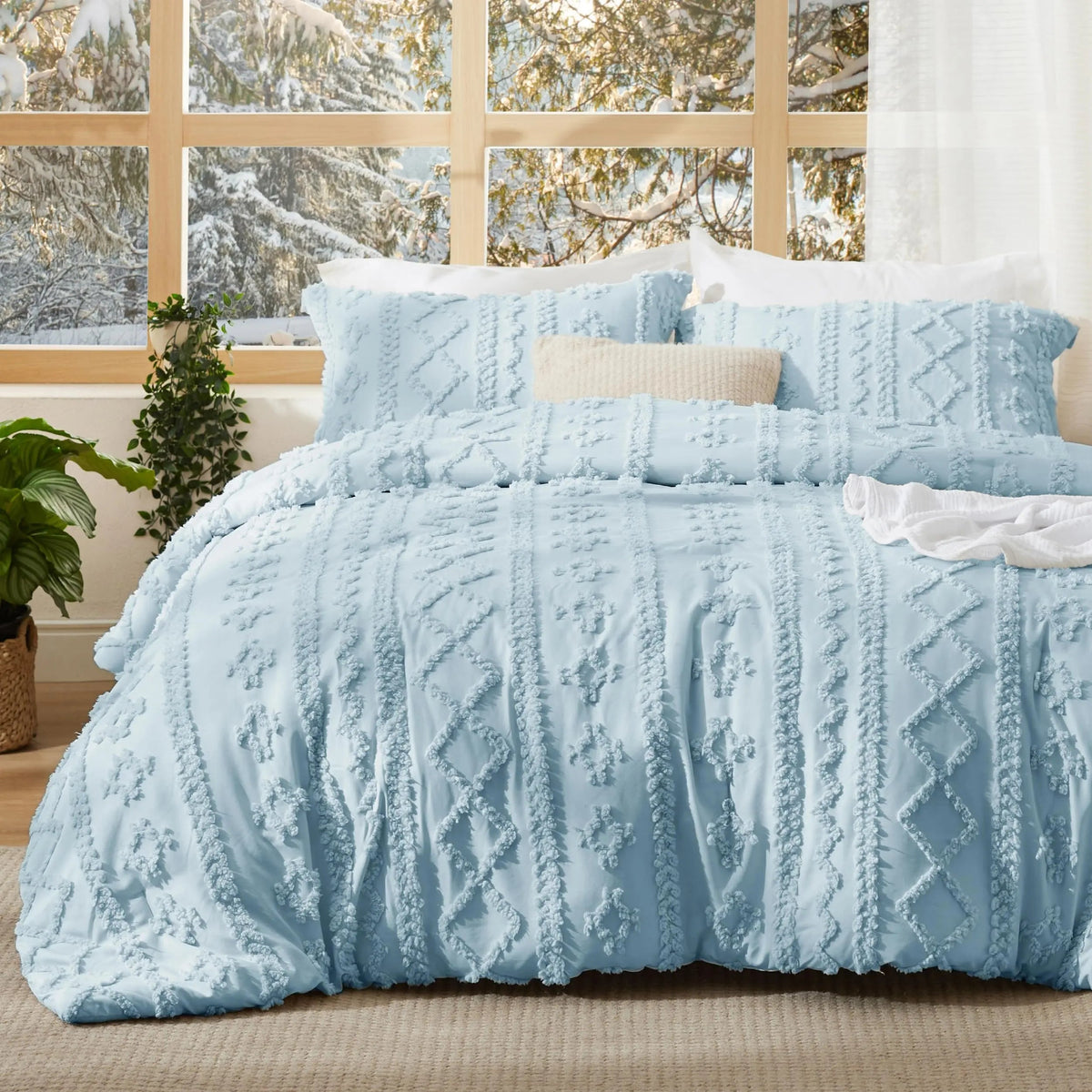 Linfoyer Tufted Boho Comforter Set (3 Pcs)