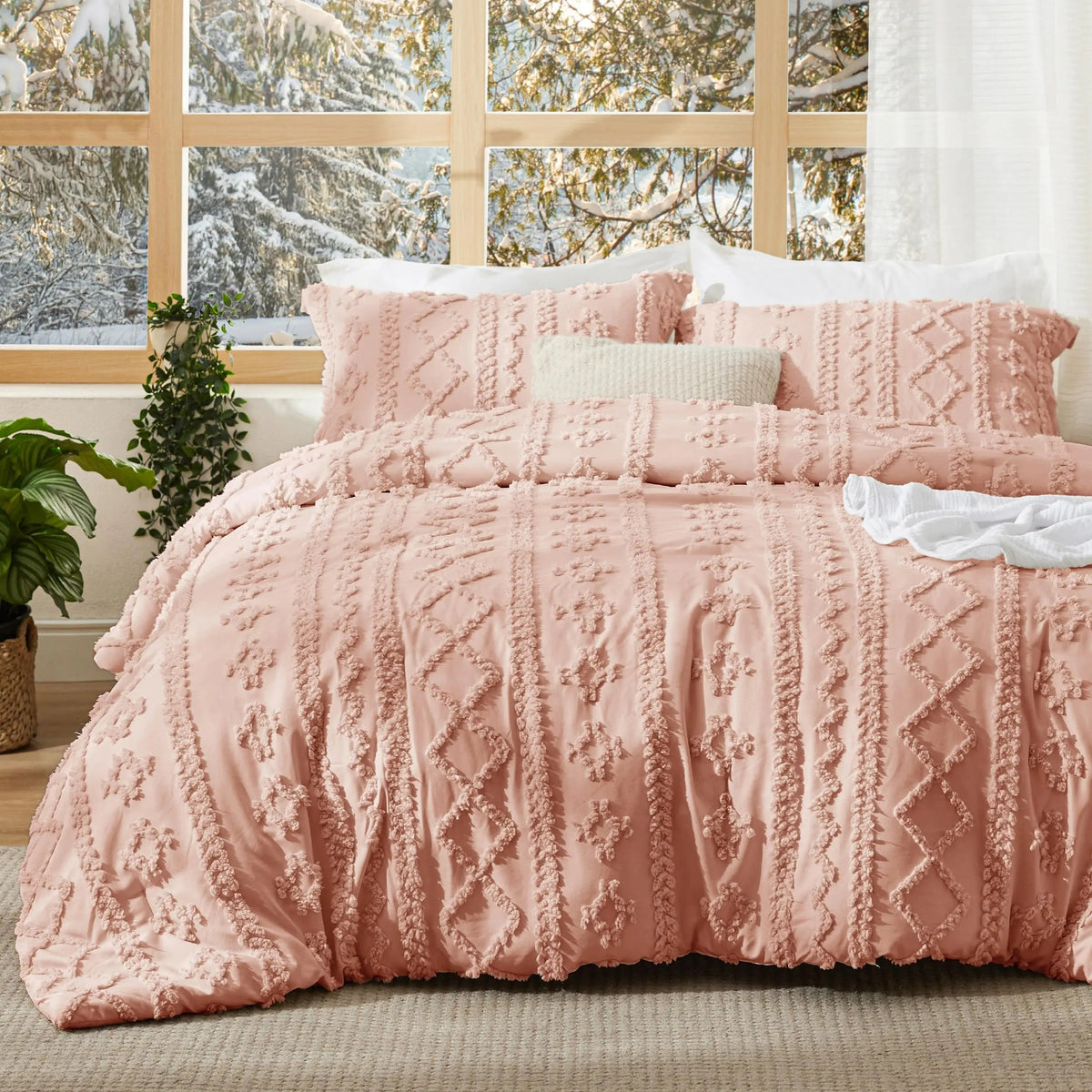 Linfoyer Tufted Boho Comforter Set (3 Pcs)