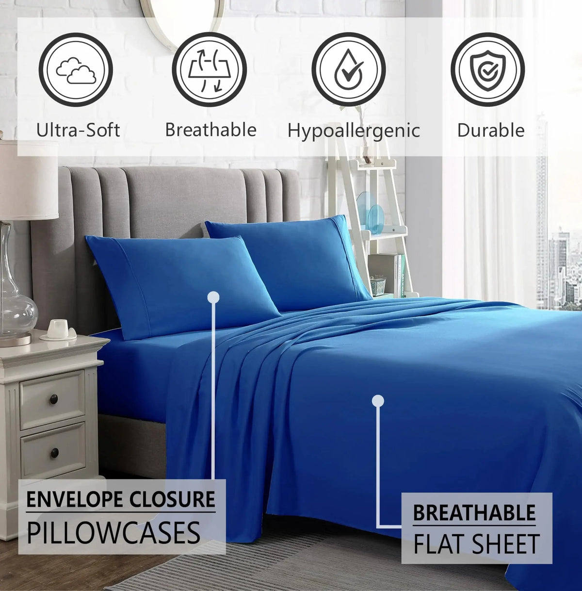 Linfoyer Extra Soft Luxury Sheet Set (4Pcs)