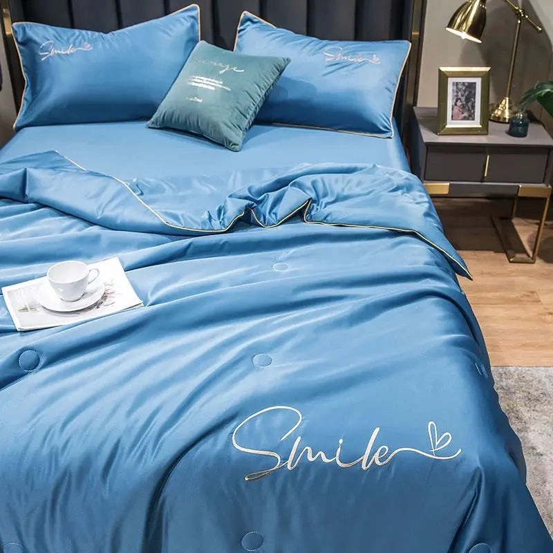 Linfoyer Washed Silk Summer Quilt Set (3Pcs)