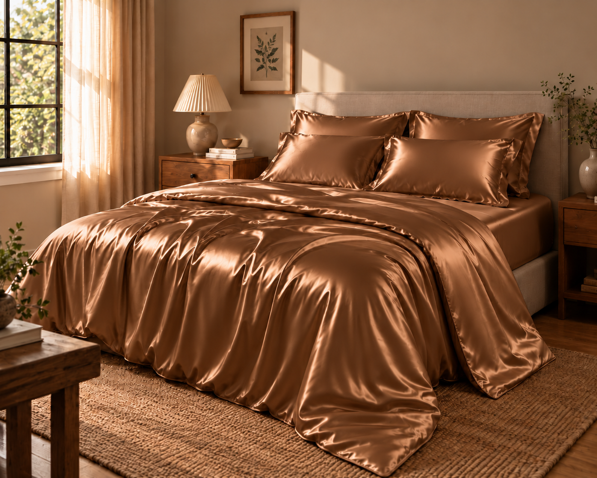 Linfoyer Luxury Mulberry Silk 4 Piece Bedding Set