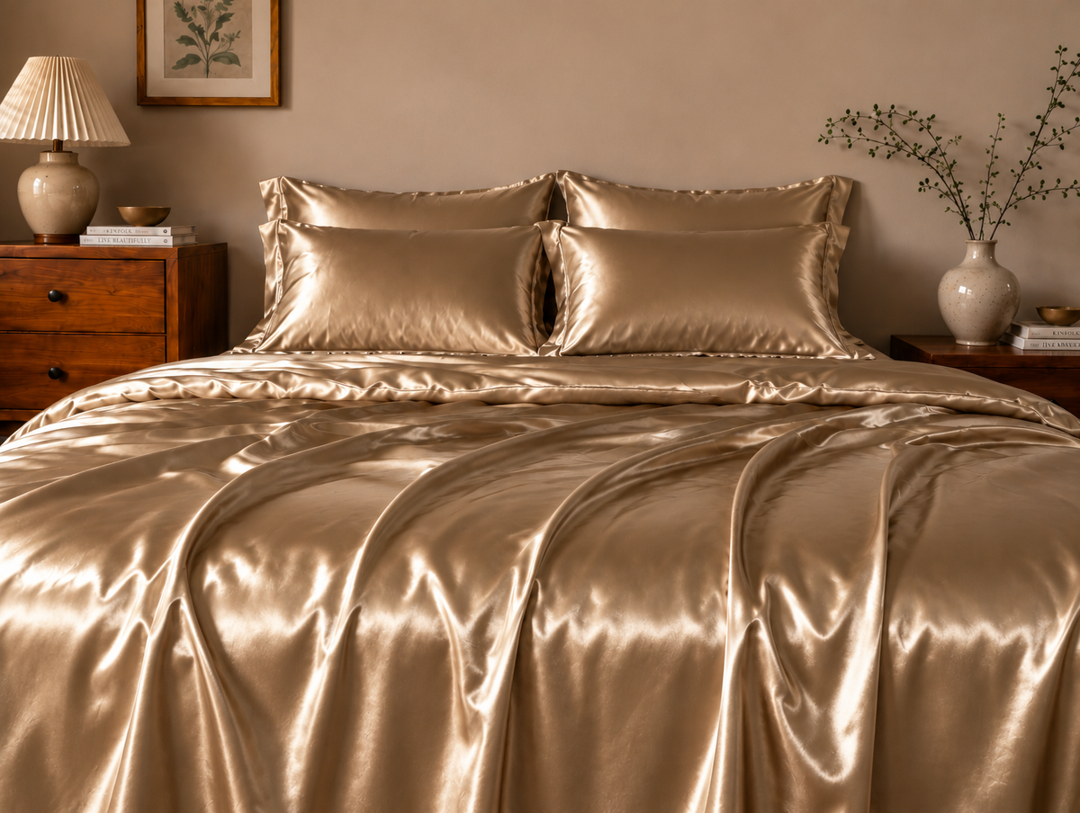 Linfoyer Luxury Mulberry Silk 4 Piece Bedding Set