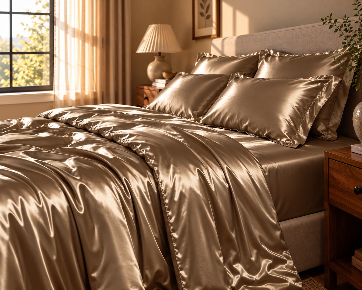 Linfoyer Luxury Mulberry Silk 4 Piece Bedding Set