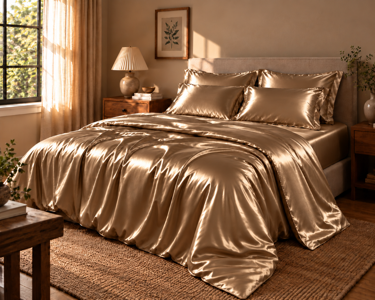 Linfoyer Luxury Mulberry Silk 4 Piece Bedding Set