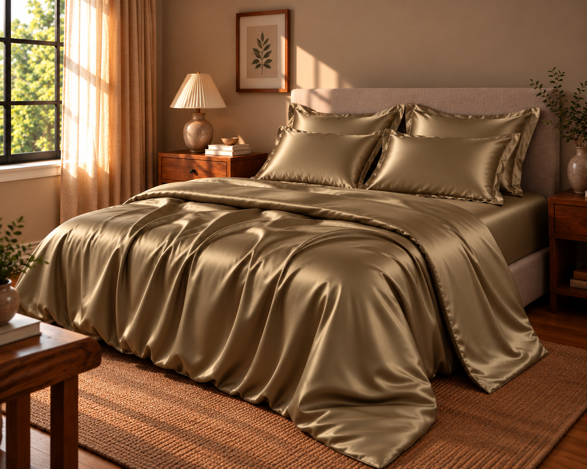Linfoyer Silk-Blend 4 Piece Bedding Set