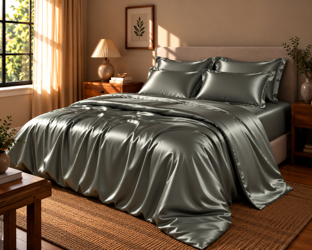 Linfoyer Silk-Blend 4 Piece Bedding Set