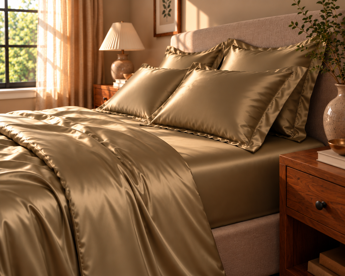 Linfoyer Silk-Blend 4 Piece Bedding Set