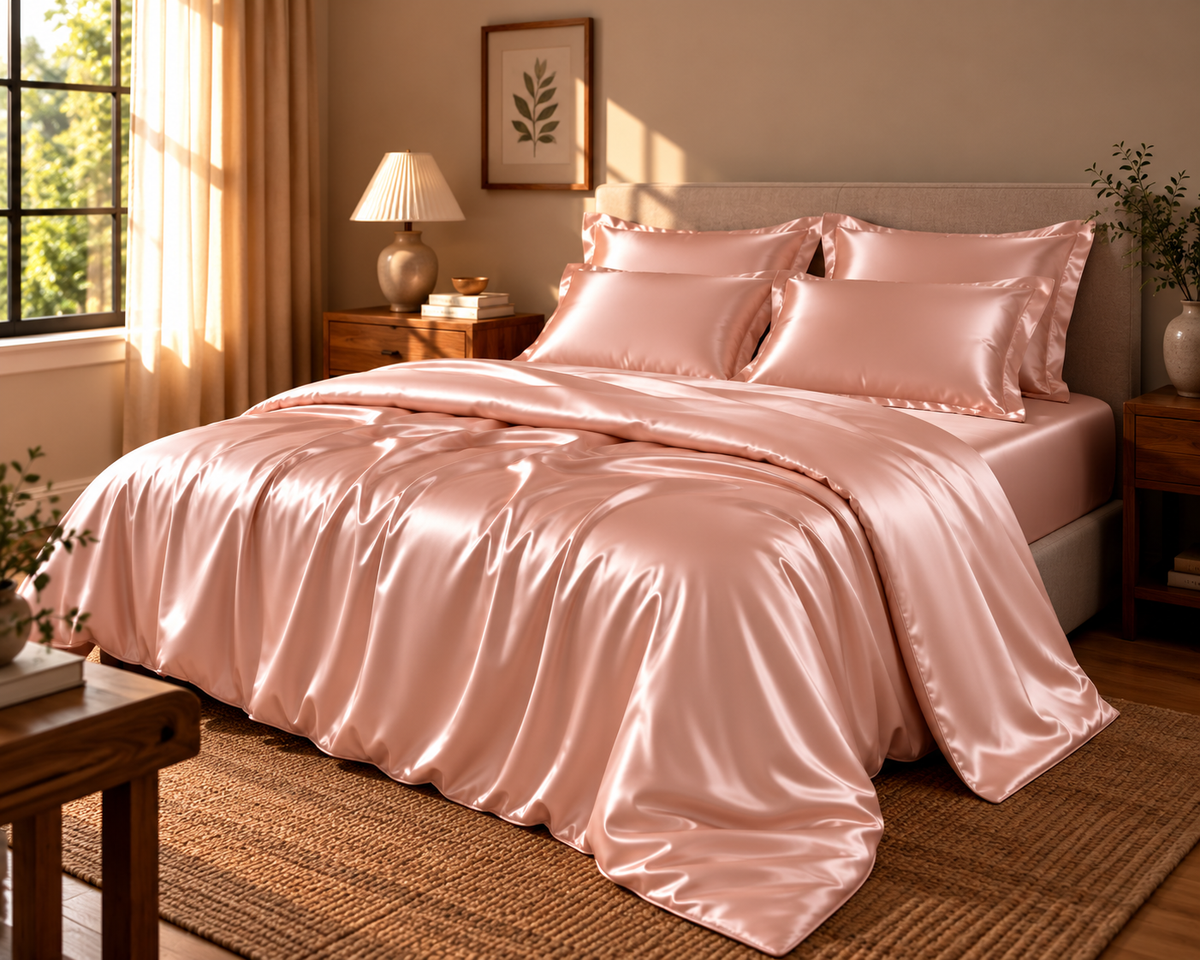 Linfoyer Silk-Blend 4 Piece Bedding Set